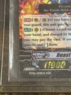 VANGUARD CARD FIGHT!! Beast Deity, Azure Dragon. BT06/008EN RRR Pre-Owned - Image 3