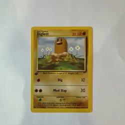 Diglett 1st Edition Shadowless Pokemon Card 47/102 1999 - Image 1