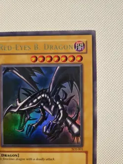Yu-Gi-Oh! TCG Red-Eyes Black Dragon SDJ-001 Vintage Holo Rare Card 1996 - Image 3