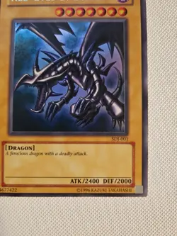 Yu-Gi-Oh! TCG Red-Eyes Black Dragon SDJ-001 Vintage Holo Rare Card 1996 - Image 4