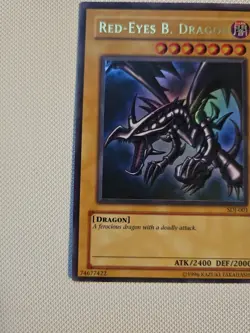 Yu-Gi-Oh! TCG Red-Eyes Black Dragon SDJ-001 Vintage Holo Rare Card 1996 - Image 5