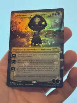 1X FOIL Aminatou, the Fateshifter BORDERLESS CHIBI MINT MTG Magic Secret Lair - Image 2