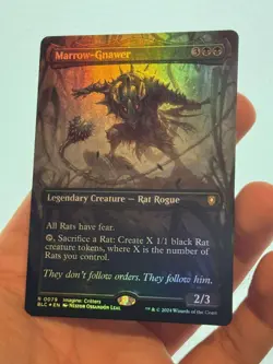 1X FOIL Marrow-Gnawer BORDERLESS MINT MTG Magic BLC Bloomburrow Critters Rat EDH - Image 2
