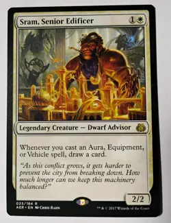 Sram, Senior Edificer MTG, Aether Revolt, Rare Legendary Creature, LP - Image 1