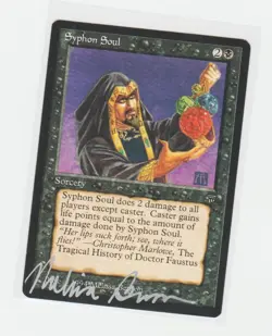 Magic the Gathering ~ MTG ~ 1x Syphon Soul ~ LEGENDS ~ M/NM ~ SIGNED BY ARTIST - Image 1