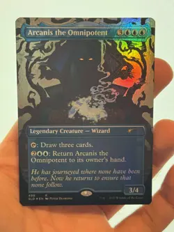 1X FOIL Arcanis the Omnipotent BORDERLESS MINT MTG Magic Secret Lair Staple EDH - Image 1