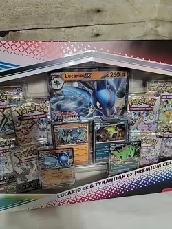 Pokemon Lucario Ex Tyranitar Ex Premium Collection Prismatic Evolution, IN HAND! - Image 3
