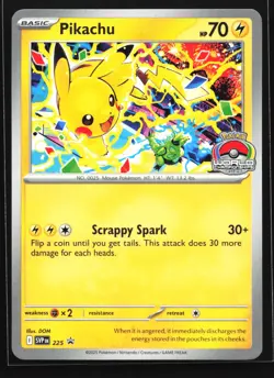 Pokemon Pikachu SVP 225 Scarlet & Violet World Champinoships Black Star Promo NM - Image 1