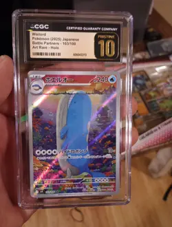 CGC 10 Pristine Wailord 103/100 Art Rare Battle Partners Holo Pokemon Japanese - Image 1