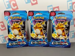 Pokemon Evolutions XY Raichu 3 TCG Sealed Blister Booster Packs Lot Sleeved - Image 1