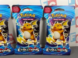 Pokemon Evolutions XY Raichu 3 TCG Sealed Blister Booster Packs Lot Sleeved - Image 3