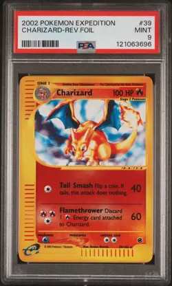 2002 Pokemon Expedition PSA 9 Charizard Reverse Holo Foil 39/165 MINT - Image 1