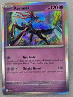 Xerneas Holo Rare ME01: Mega Evolution 064/132 NM Pokemon NM - Image 1