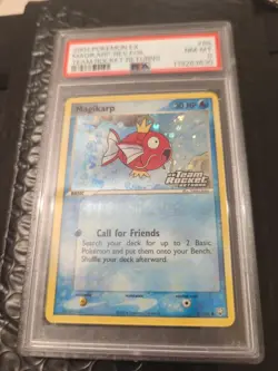 2004 Pokemon EX Magikarp 65 Team Rocket Returns Stamped Reverse Holo PSA 8 - Image 2
