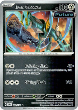 Iron Crown 132/191 | Surging Sparks | Rare Reverse Holo | NM Pokemon Card - Image 1