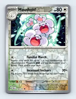 Maushold 158/191 SV08: Surging Sparks Reverse Holo Pokemon Card NM - Image 1