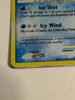 MP/HP Glaceon 20/100 Holo Rare Majestic Dawn Cosmos Pokemon card English - Image 4