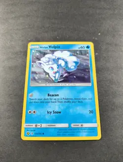 Pokemon Guardians Rising Alolan Vulpix Cosmos Holo Common Card Promo 21a/145 LP - Image 1