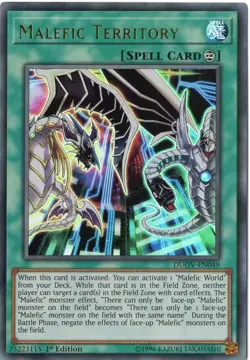 YuGiOh Card - (NM) Malefic Territory DUOV-EN049 - 1st Ed Ultra Rare - Image 1