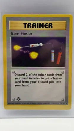 Pokemon TCG 1st Edition Base Set Shadowless Item Finder Trainer Rare Card 74/102 - Image 1