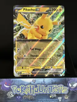 Pokemon Card Pikachu ex 028/131 Prismatic Evolutions Double Rare Holo NM - Image 1