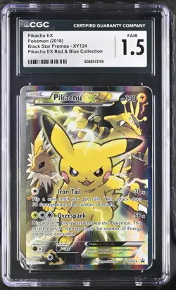 CGC 1.5 Pikachu EX 2016 Black Star Promos XY124 Holo Pokemon Card - Image 1