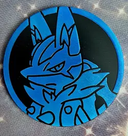 Pokemon Trading Card Game Lucario Mega Evolution Blue Coin Near Mint - Image 3
