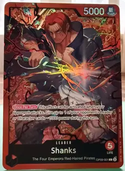 Shanks OP09-001 ONE PIECE Tcg Card Game Foil Leader Starter Deck - Image 1