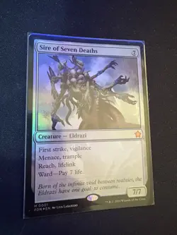 Sire of Seven Deaths Foil Borderless Foundations NM Condition - Image 1