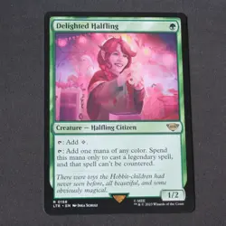 Delighted Halfling 158 MTG Lord of the Rings (LTR) Rare NM - Image 1