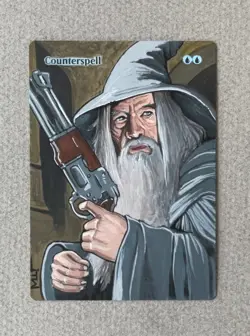 Magic MTG Altered Painted Gandalf Counterspell by white_alters - Image 1