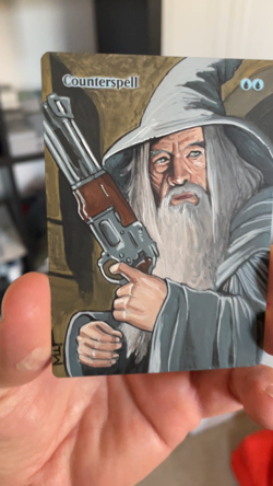 Magic MTG Altered Painted Gandalf Counterspell by white_alters - Image 2