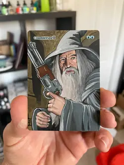 Magic MTG Altered Painted Gandalf Counterspell by white_alters - Image 4