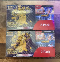 Costco 2-pack Pokemon Surging Sparks ETB + Booster Bundle Sealed (Lot of 2) - Image 1