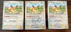 Eevee 074/131 Sv: Prismatic Evolutions Promo 2025 Pokemon Day Stamp NM Lot Of 3 - Image 1