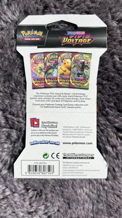 POKEMON SWSH04 VIVID VOLTAGE 10 SLEEVED BOOSTER PACK - SEALED 820650827495 - Image 2