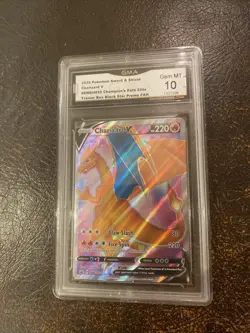 2020 Pokemon Promo #SWSH050 Charizard V Champion’s Path ETB GMA 10 🐉🔥 - Image 1