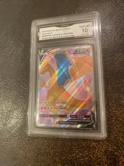 2020 Pokemon Promo #SWSH050 Charizard V Champion’s Path ETB GMA 10 🐉🔥 - Image 2