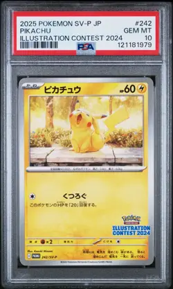 2025 POKEMON JPN SV-P PROMO ILLUSTRATION CONTEST 2024 #242 PIKACHU PSA 10 - Image 1