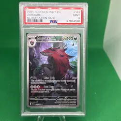 2025 POKEMON WHITE FLARE EN ZOROARK ILLUSTRATION RARE #143 MINT PSA 9 - Image 1