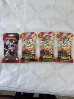 Lot Of 4 Pokemon TCG Sleeved Booster Packs Factory Sealed - Image 1