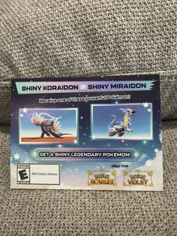 Pokemon Scarlet&Violet Game CodeCard-Shiny Koraidon and Miraidon from GameStop - Image 1