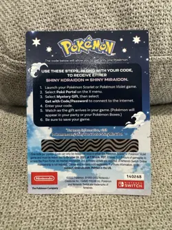 Pokemon Scarlet&Violet Game CodeCard-Shiny Koraidon and Miraidon from GameStop - Image 2
