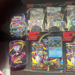 LOT Pokemon Mega Evolution 2x Booster Bundle 2x Mini Tins, 2x 3 Pk Blister + 4 - Image 2
