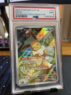 Pokemon 2025 SVP EN-SV Black Star Promo Prismatic Evolutions ETB 173 Eevee PSA 9 - Image 1