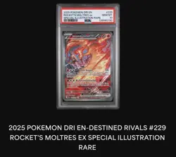 2025 POKEMON DRI SPECIAL ILLUSTRATION RARE #229 TEAM ROCKET'S MOLTRES EX PSA 10 - Image 1