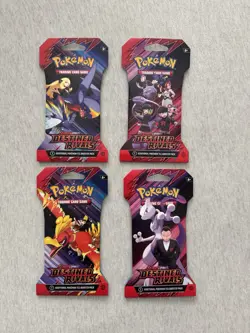 Pokemon Destined Rivals SLEEVED Packs Set of 4 Full art set SHIPS TODAY - Image 3