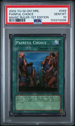 2002 Yu-Gi-Oh! Painful Choice Magic Ruler MRL 1st Edition Super Rare PSA 10 - Image 1