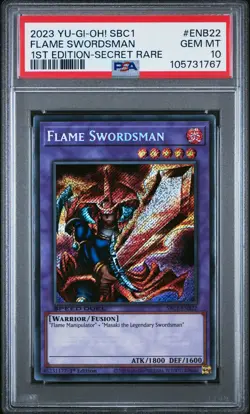2023 YU-GI-OH! SBC1-SPEED DUEL STREETS OF BATTLE CITY FLAME SWORDSMAN PSA 10 - Image 1