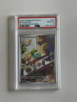 Pokemon TCG Bulbasaur Stellar Crown Illustration Rare Card 143/142 PSA 10 - Image 1